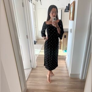 Like New! Amuse Society Black and White Boho Long Sleeve Dress